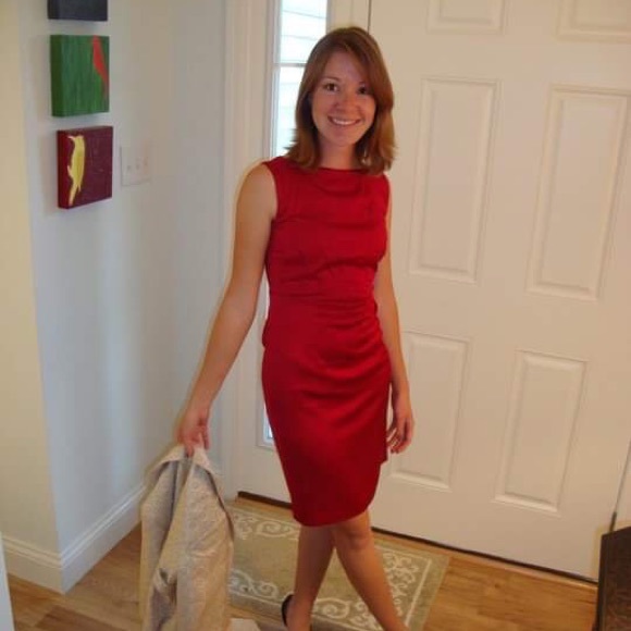 crimson red dress